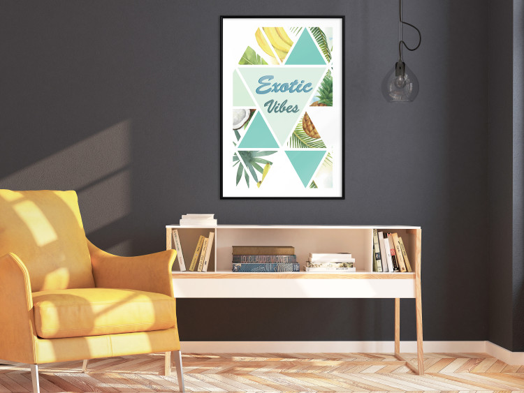 Poster Exotic vibes - abstract composition with tropical fruits and leaves 114325 additionalImage 3