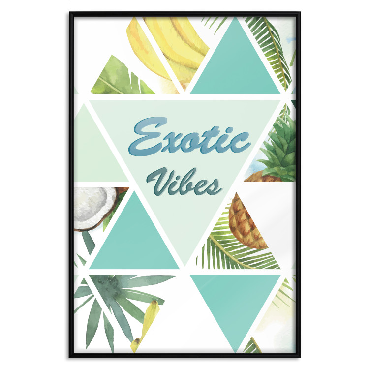Poster Exotic vibes - abstract composition with tropical fruits and leaves 114325 additionalImage 16