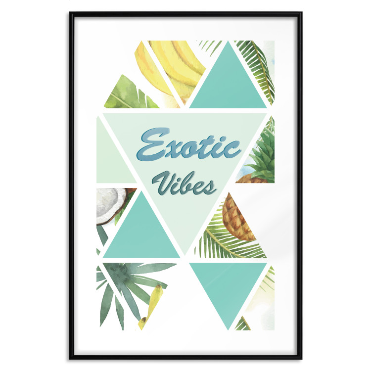 Poster Exotic vibes - abstract composition with tropical fruits and leaves 114325 additionalImage 14