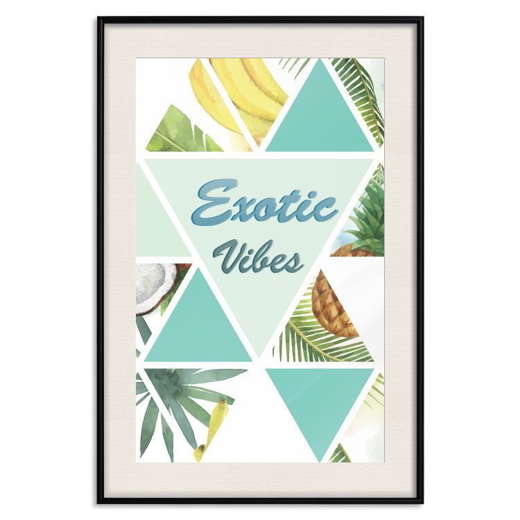 Poster Exotic vibes - abstract composition with tropical fruits and leaves 114325 additionalImage 18