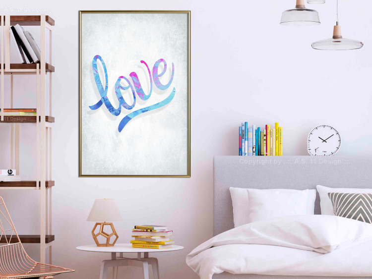 Poster Love Composition - colorful English text "love" on a bright background 114425 additionalImage 7