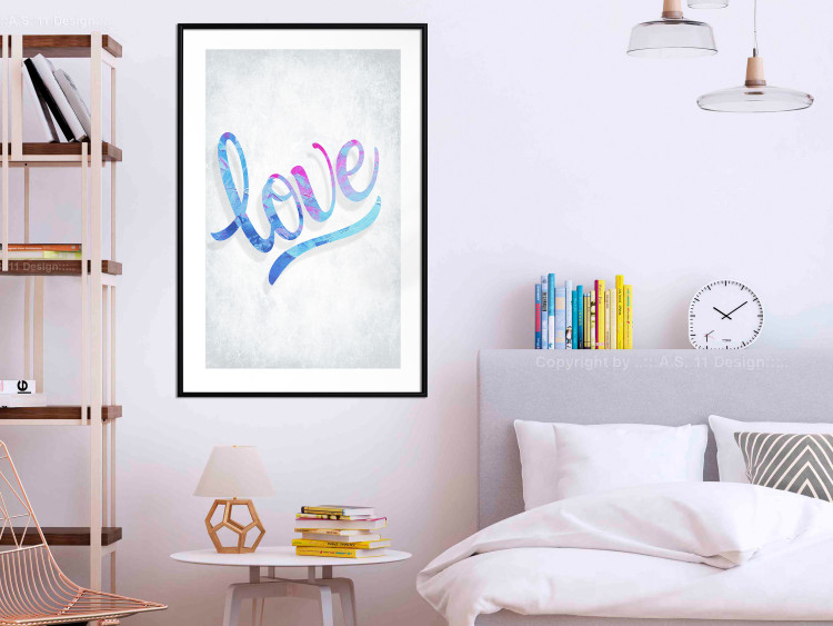 Poster Love Composition - colorful English text "love" on a bright background 114425 additionalImage 6