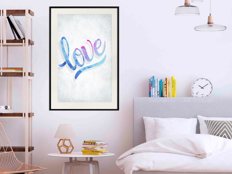 Poster Love Composition - colorful English text "love" on a bright background 114425 additionalImage 22
