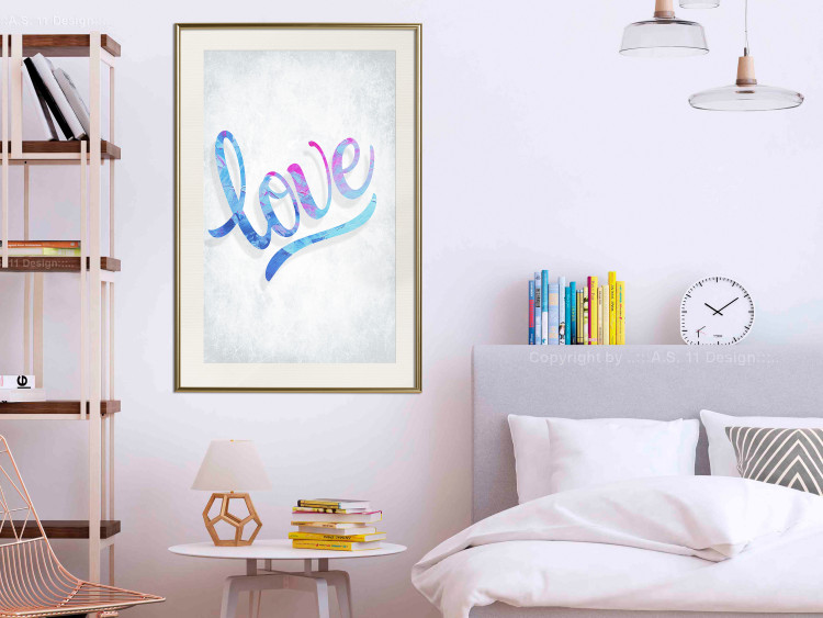 Poster Love Composition - colorful English text "love" on a bright background 114425 additionalImage 21