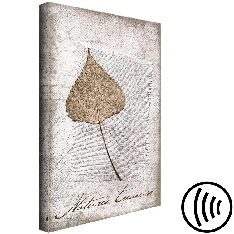 Canvas Print Leaf in Rustic Frame (1-part) - Nature on Textured Background 115025 additionalImage 6