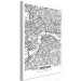 Canvas Print Streets of London - black and white linear map of a British city 116325 additionalThumb 2