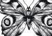 Canvas Butterflies in love - two black and white butterflies in line art 116925 additionalThumb 4