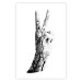 Wall Poster Victory - black and white abstraction with a hand showing the victory sign 117025