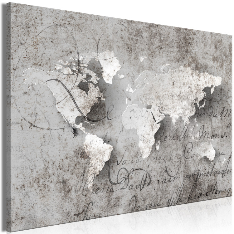 Canvas Art Print Exploring Continents (1-part) - Retro World Map with Labels 117125 additionalImage 2