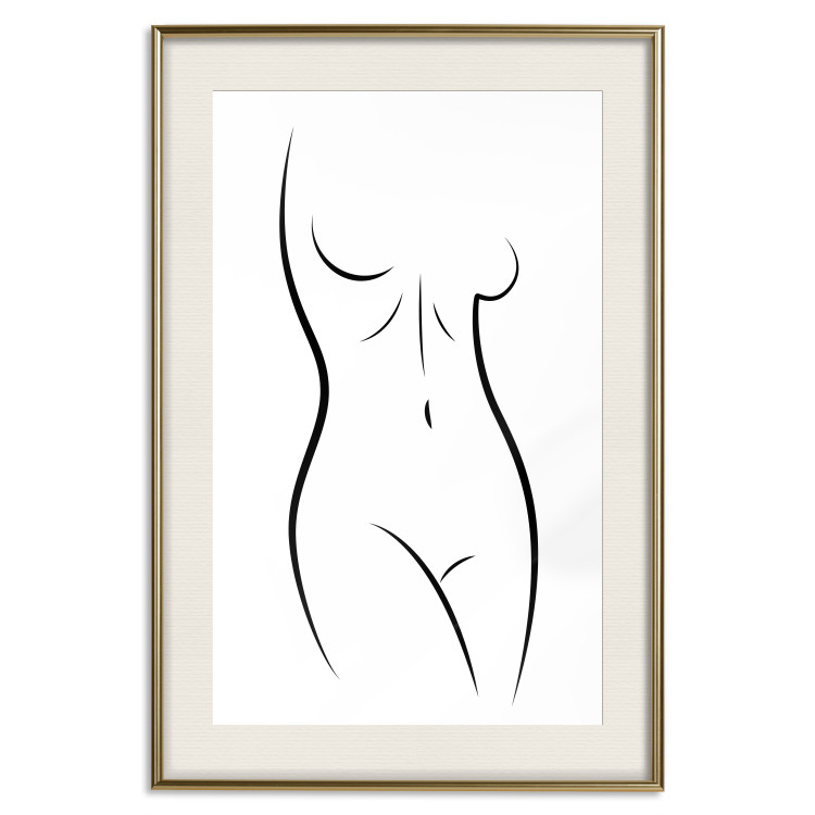 Poster Ideal Body - black and white simple composition with woman's silhouette 117225 additionalImage 19