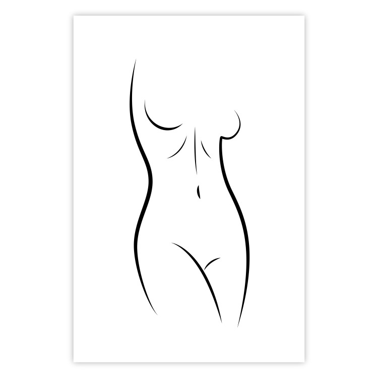Poster Ideal Body - black and white simple composition with woman's silhouette 117225 additionalImage 25