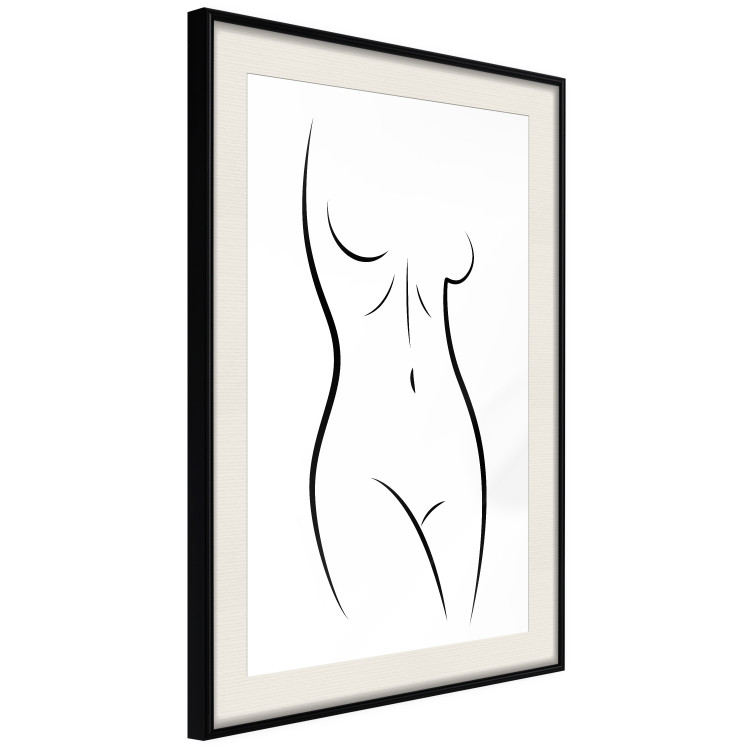 Poster Ideal Body - black and white simple composition with woman's silhouette 117225 additionalImage 3