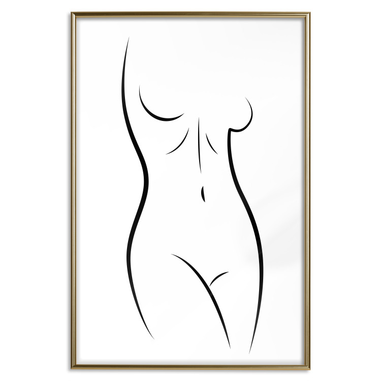 Poster Ideal Body - black and white simple composition with woman's silhouette 117225 additionalImage 20
