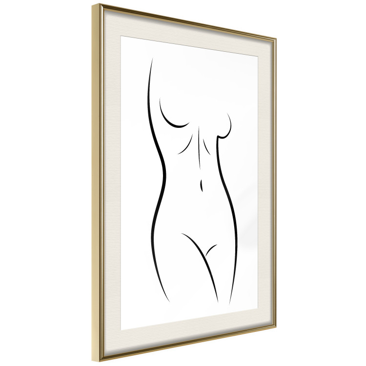 Poster Ideal Body - black and white simple composition with woman's silhouette 117225 additionalImage 2