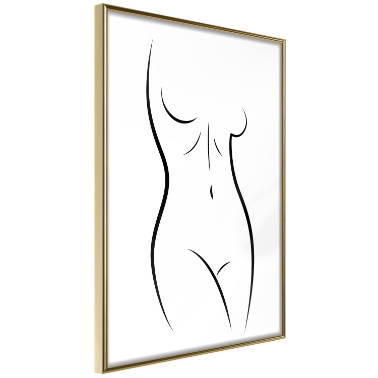 Poster Ideal Body - black and white simple composition with woman's silhouette 117225 additionalImage 14