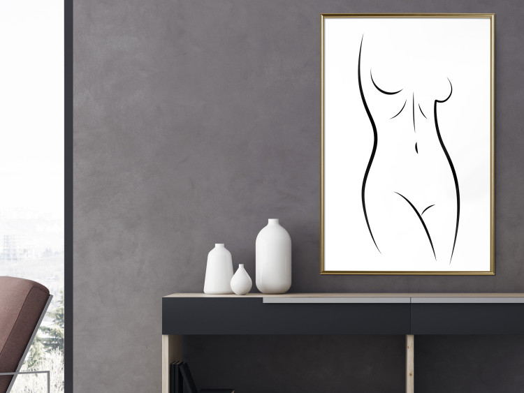 Poster Ideal Body - black and white simple composition with woman's silhouette 117225 additionalImage 7