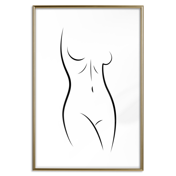 Poster Ideal Body - black and white simple composition with woman's silhouette 117225 additionalImage 16