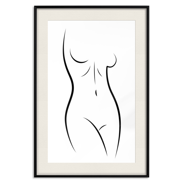 Poster Ideal Body - black and white simple composition with woman's silhouette 117225 additionalImage 18