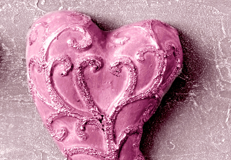 Canvas Stone love - six hearts on a concrete texture in pink colors 118225 additionalImage 4