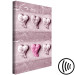 Canvas Stone love - six hearts on a concrete texture in pink colors 118225 additionalThumb 6