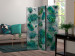 Folding Screen Modernist Jungle - tropical green leaves on a concrete background 118525 additionalThumb 4