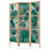 Folding Screen Modernist Jungle - tropical green leaves on a concrete background 118525 additionalThumb 5