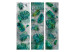 Folding Screen Modernist Jungle - tropical green leaves on a concrete background 118525 additionalThumb 7