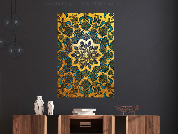 Wall Poster Gold of India - composition with a Zen-style Mandala in golden tones 119025 additionalImage 23