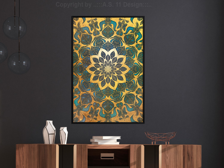 Wall Poster Gold of India - composition with a Zen-style Mandala in golden tones 119025 additionalImage 5