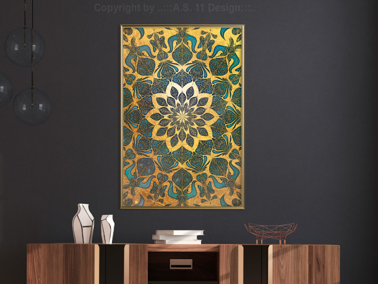 Wall Poster Gold of India - composition with a Zen-style Mandala in golden tones 119025 additionalImage 7