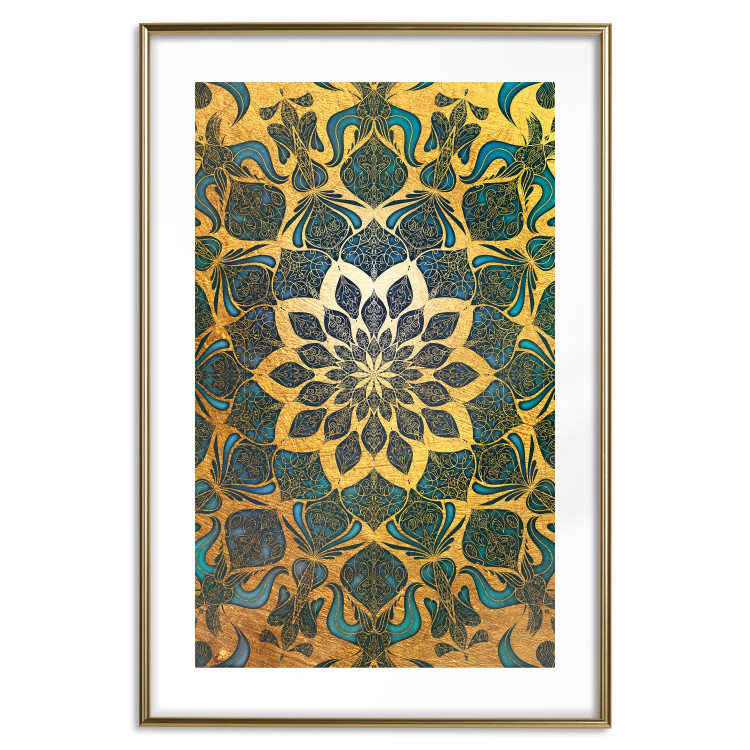 Wall Poster Gold of India - composition with a Zen-style Mandala in golden tones 119025 additionalImage 16