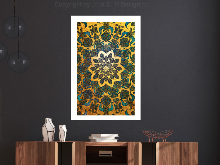 Wall Poster Gold of India - composition with a Zen-style Mandala in golden tones 119025 additionalImage 4