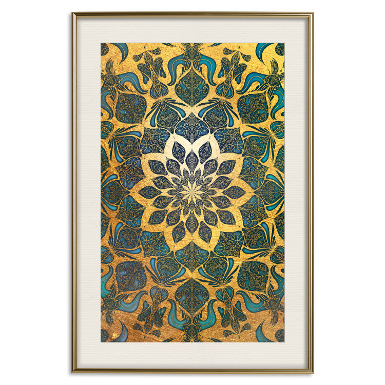 Wall Poster Gold of India - composition with a Zen-style Mandala in golden tones 119025 additionalImage 19