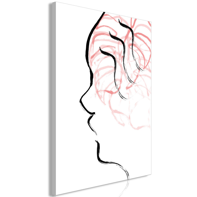 Canvas Leafy thoughts - contour of the face profile with an abstract accent 119225 additionalImage 2