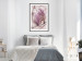 Wall Poster Marble Magnolia - pink flowers on a background of white marble texture 122725 additionalThumb 4