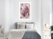 Wall Poster Marble Magnolia - pink flowers on a background of white marble texture 122725 additionalThumb 2