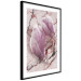 Wall Poster Marble Magnolia - pink flowers on a background of white marble texture 122725 additionalThumb 11