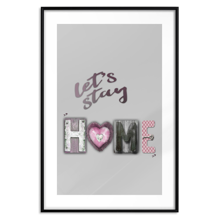 Wall Poster Let's Stay Home - English text "home" on a solid gray background 122825 additionalImage 15