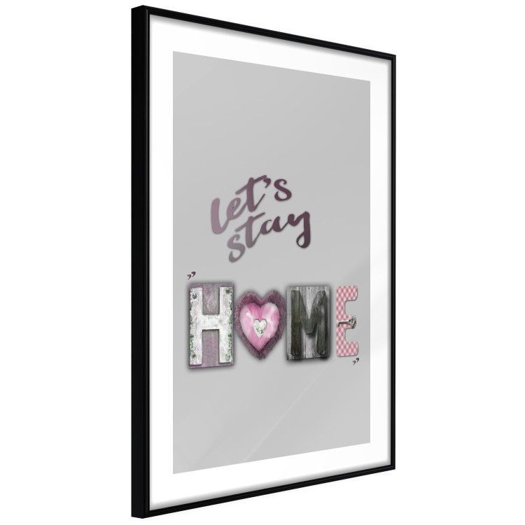 Wall Poster Let's Stay Home - English text "home" on a solid gray background 122825 additionalImage 11
