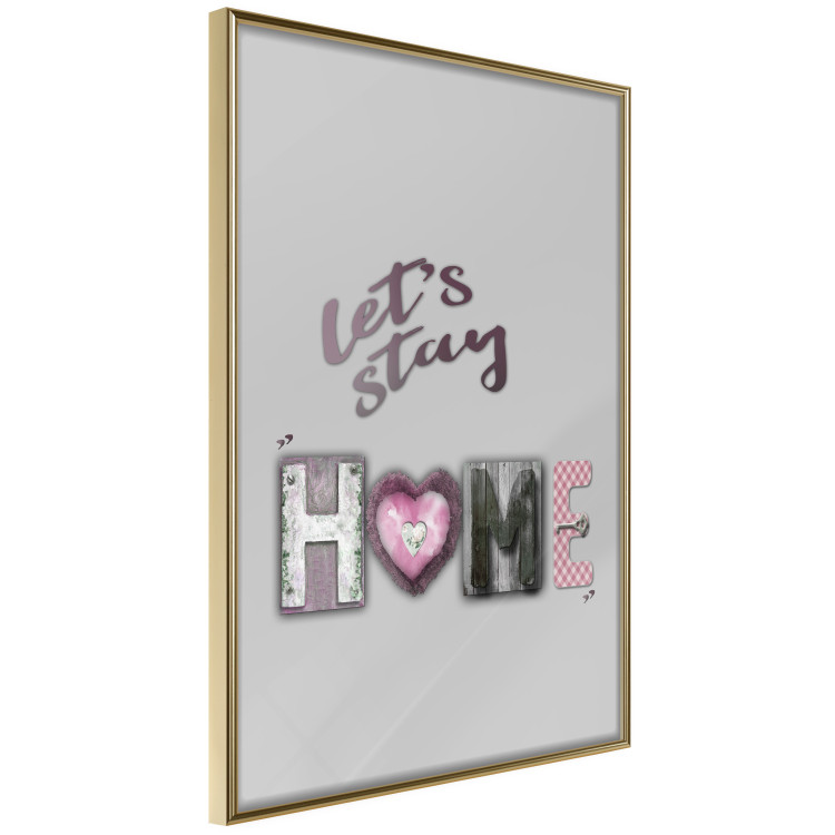 Wall Poster Let's Stay Home - English text "home" on a solid gray background 122825 additionalImage 12