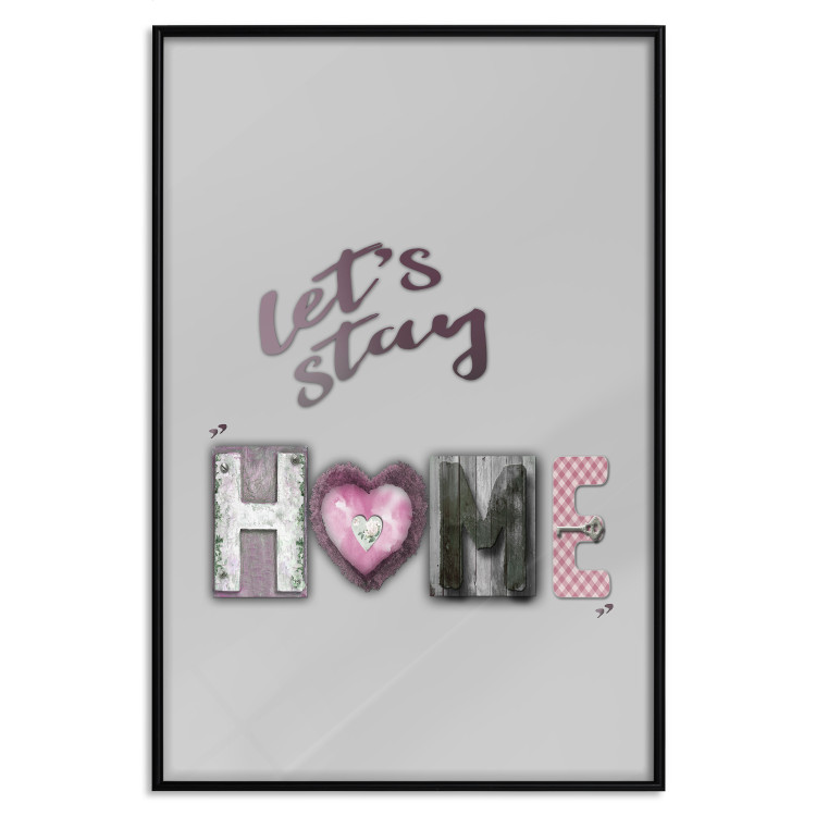 Wall Poster Let's Stay Home - English text "home" on a solid gray background 122825 additionalImage 18