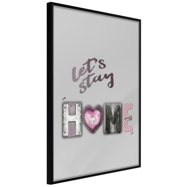 Wall Poster Let's Stay Home - English text "home" on a solid gray background 122825 additionalImage 10