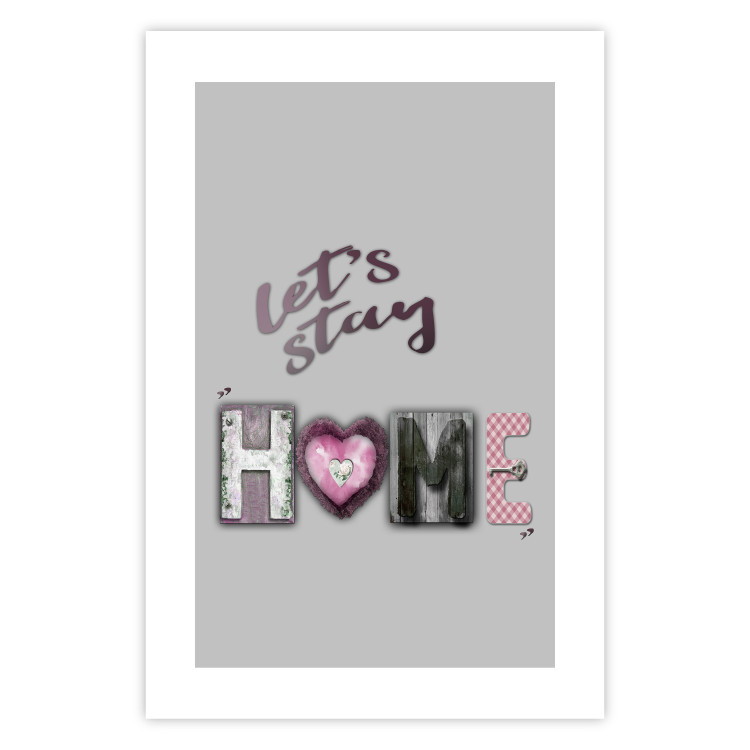 Wall Poster Let's Stay Home - English text "home" on a solid gray background 122825 additionalImage 19
