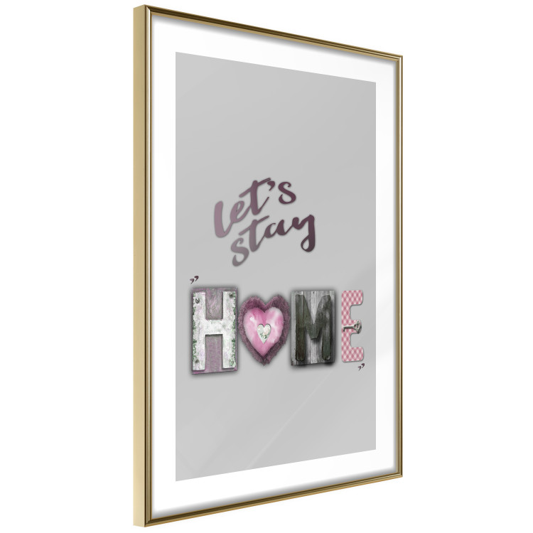 Wall Poster Let's Stay Home - English text "home" on a solid gray background 122825 additionalImage 6