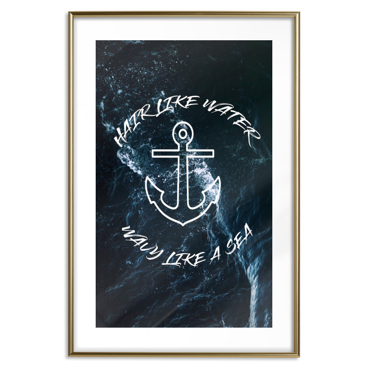 Poster Hair like Water, Wavy like a Sea - English text on a sea background 123025 additionalImage 14