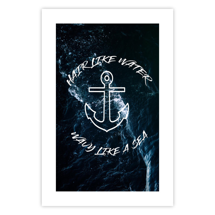 Poster Hair like Water, Wavy like a Sea - English text on a sea background 123025 additionalImage 19