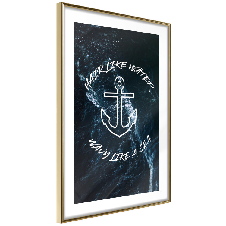 Poster Hair like Water, Wavy like a Sea - English text on a sea background 123025 additionalImage 6