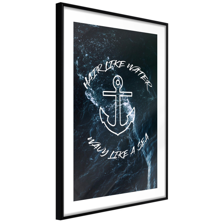 Poster Hair like Water, Wavy like a Sea - English text on a sea background 123025 additionalImage 11