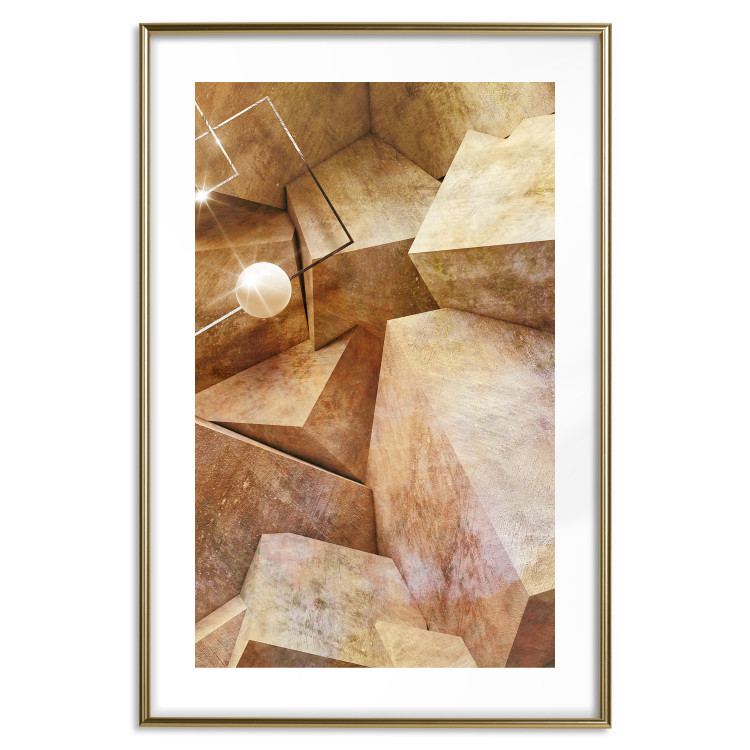 Poster Saffron Corners - stone rocks in geometric shapes 123825 additionalImage 14