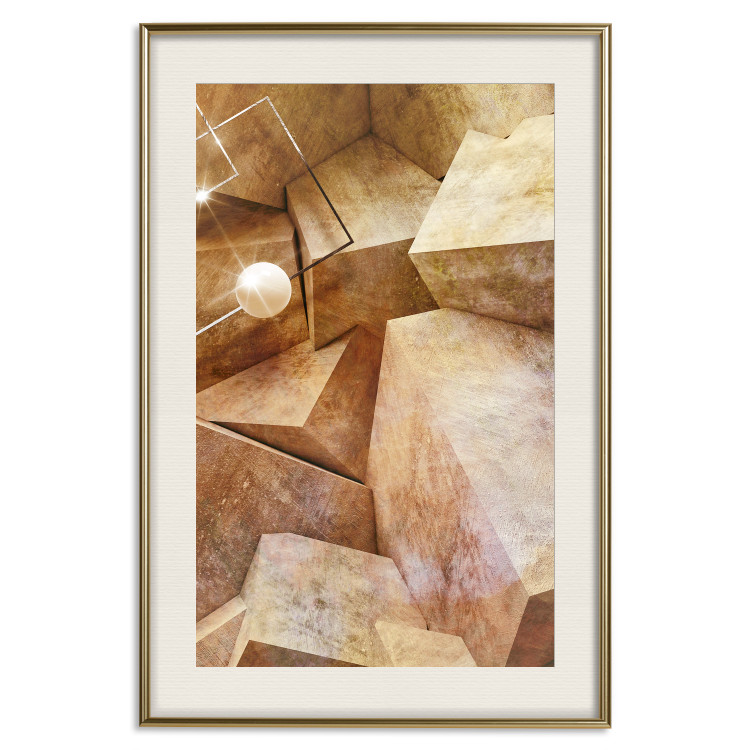 Poster Saffron Corners - stone rocks in geometric shapes 123825 additionalImage 19